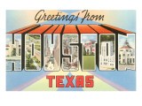 Greetings from Houston, Texas Giclee Print