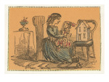 Victorian Girl with Doll Giclee Print