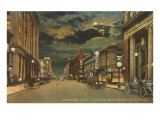 Moon over Great White Way of El Paso, Texas Poster