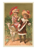 Riding Lesson, Children with Goat Prints