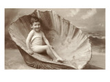 Little Boy in Giant Clam Shell Affiches