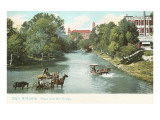 River from Mill Bridge, San Antonio, Texas Posters