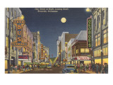 Moon over Gay Street, Knoxville, Tennessee Giclee Print