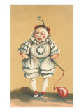 Baby Clown with Balloon on String Poster