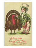 Young Uncle Sam with Turkey Giclee Print