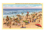 Beach Scene, Galveston, Texas Posters