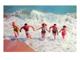 Playing in the Surf Posters