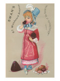 Young Girl Eating Chocolate Giclee Print