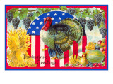 Greetings, Patriotic Turkey Poster