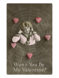 Lady in Web with Hearts Prints