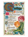 Vintage Greetings with Tulips Posters Vintage Greetings with Tulips Posters