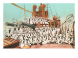 Crew on Warship, Sailors Lámina giclée