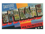 Greetings from Spokane, Washington Giclee Print