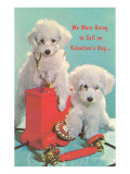 Valentine Poodles with Telephone Giclee Print