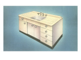 Sink and Metal Cabinets Print