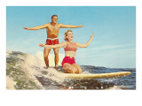 Couple Surfing Prints
