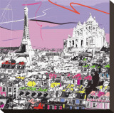 Tour Eiffel, Sacré Coeur Stretched Canvas Print by Tandem 