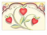 To My Valentine, Heart Flowers and Cupids Posters