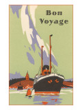 Art Deco Ocean Liner, Bon Voyage Posters