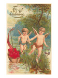 To My Valentine, Cupids with Boat of Hearts Prints