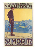 St. Moritzer Ski-Rennen, Art Deco Giclée-Druck
