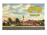 Sage and Sand Tourists, Vintage Motel Giclee Print