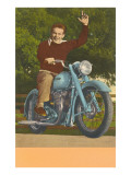 Hombre sobre motocicleta Indian Lámina giclée Hombre sobre motocicleta Indian Lámina giclée