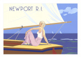 Blonde on Sailboat Giclee Print