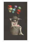 Girl Cupid in Balloon Print
