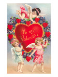 To My Valentine, Cupids with Heart Posters