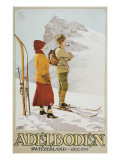 Old Time Skiers, Adelboden, Switzerland Poster Old Time Skiers, Adelboden, Switzerland Poster