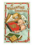 A Valentine Greeting, Cupid Reading Posters