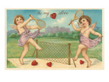 To My Love, Cupids Playing Tennis Posters