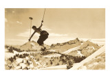 Airborne Skier over Landscape Obrazy Airborne Skier over Landscape Obrazy