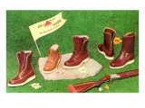 Hunting Boots and Shoes, Rifle Giclee Print