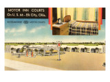 Motor Inn Courts, Vintage Motel Giclee Print
