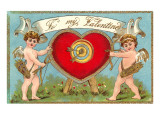 To My Valentine, Cupids with Heart Target Posters