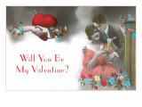 Old Fashioned Valentine Couple Lámina giclée