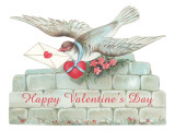 Happy Valentine's Day, Pigeon Bringing Letter Giclee Print