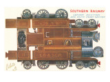 Cut-out Model of Locomotive Giclee Print
