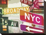 Broadway and Fifth Ave Reproduction transférée sur toile : par Evangeline Taylor