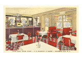 Intérieur, Vicki Villa Hotel Court Cafe, rétro reproduction procédé giclée