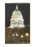 Night, State Capitol, Madison, Wisconsin Giclee Print