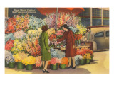 Flower Seller, San Francisco, California Prints