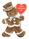 Happy Valentines Day, Gingerbread Man Giclee Print