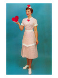 Waitress Serving Heart reproduction procédé giclée
