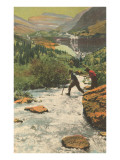 Crossing Mountain Stream Posters