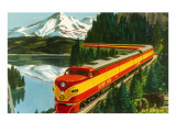 Train Through Rocky Mountains Posters