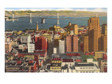 Downtown with Oakland Bay Bridge, San Francisco, California Prints
