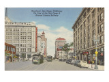Broadway, Downtown, San Diego, California Poster